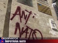 Mesaje anti-NATO, pe zidurile clădirilor din Capitală