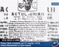 Zi istorică. 90 de ani de la Unirea Basarabiei cu România