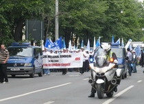 Protest al Blocului Naţional Sindical, cu Che Guevara pe umăr (FOTO)