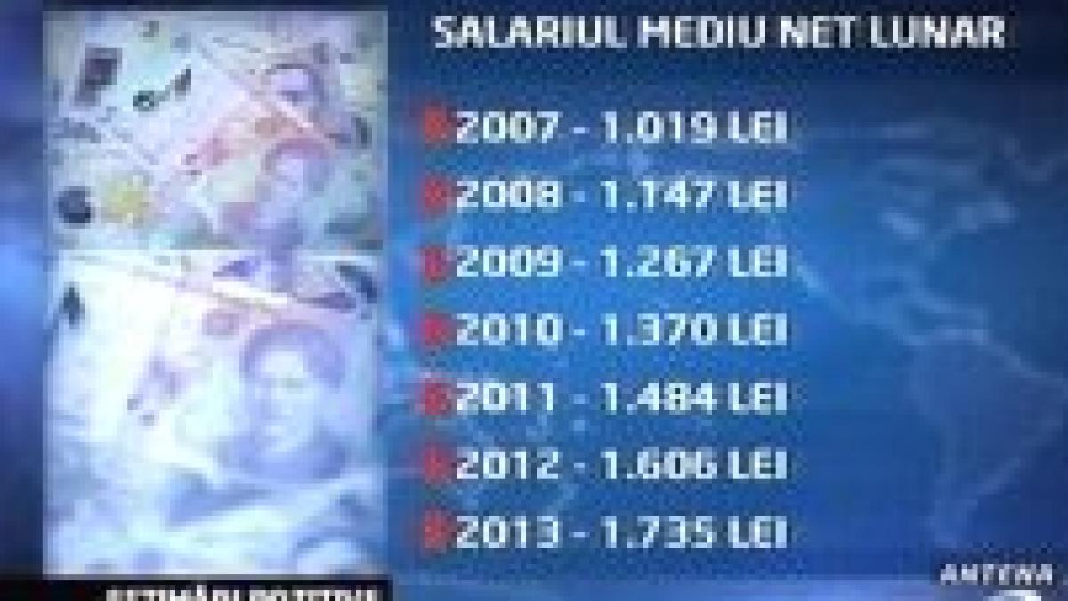 2013. Salariul mediu va fi de 1.700 lei