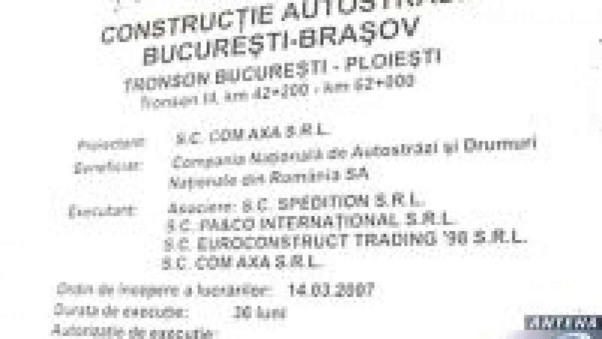 Încep lucrările la autostrada Bucureşti-Braşov