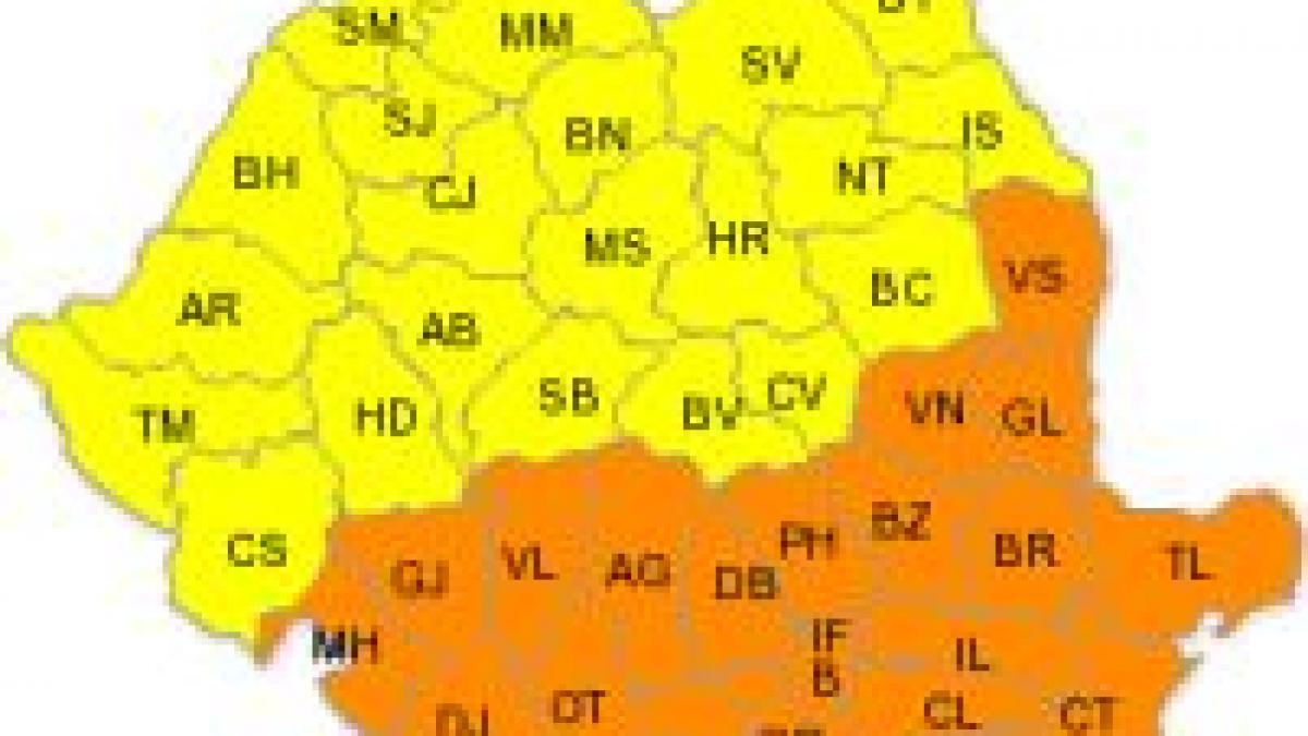 Codul portocaliu se prelungeşte până marţi
