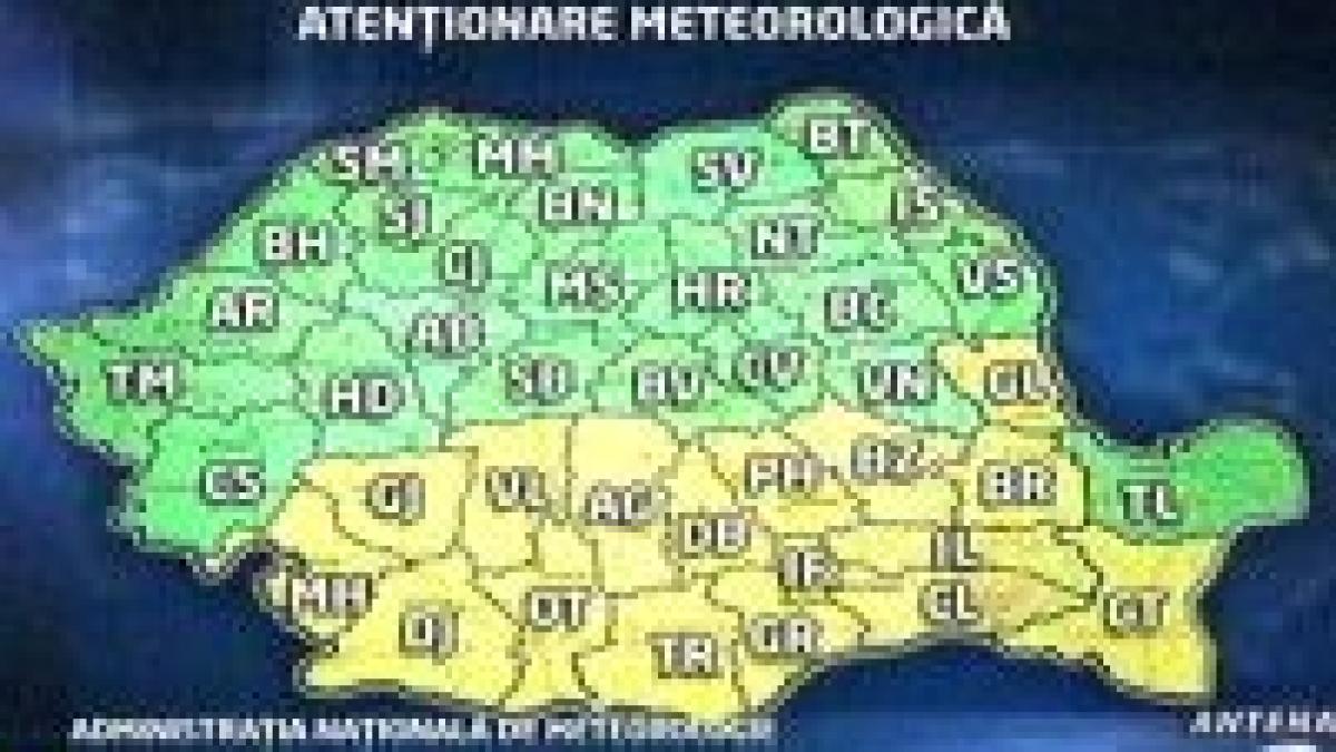 Avertizare cod galben. Caniculă în weekend în sudul ţării