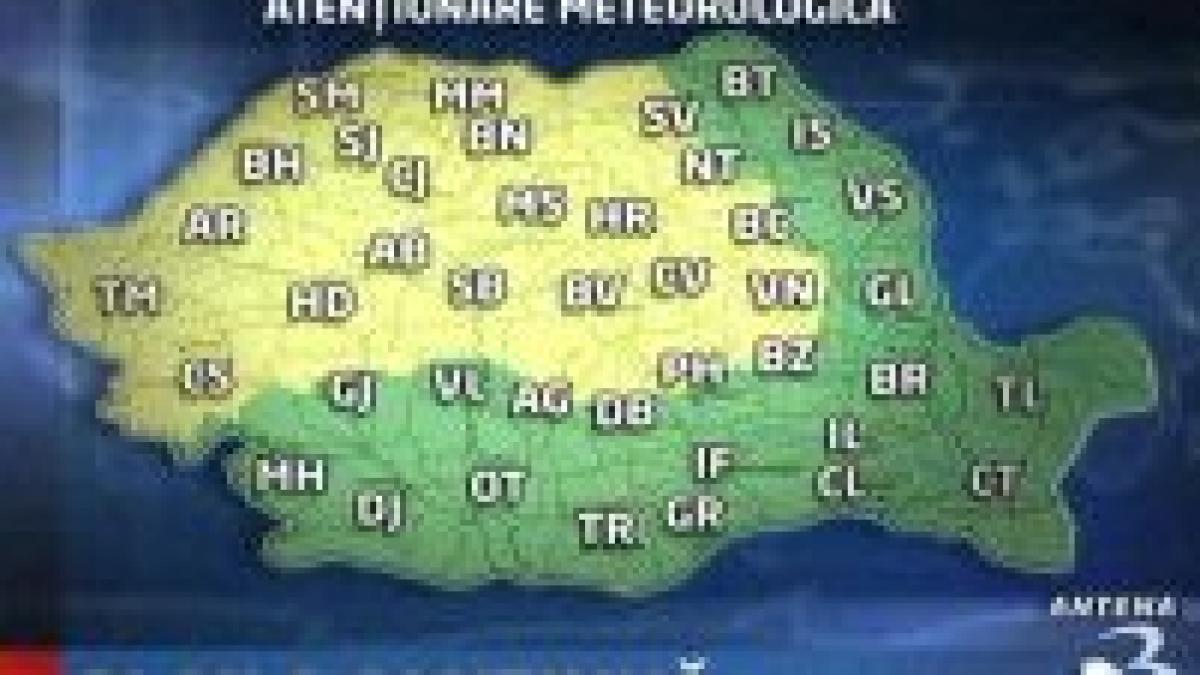 Avertizările meteo au fost ridicate pentru toate zonele