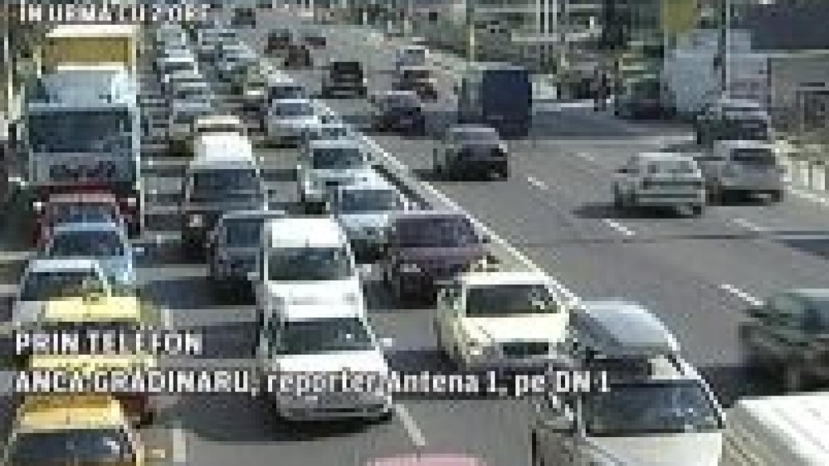 Traficul pe DN 1 a fost paralizat joi <font color=red>(VIDEO)</font>