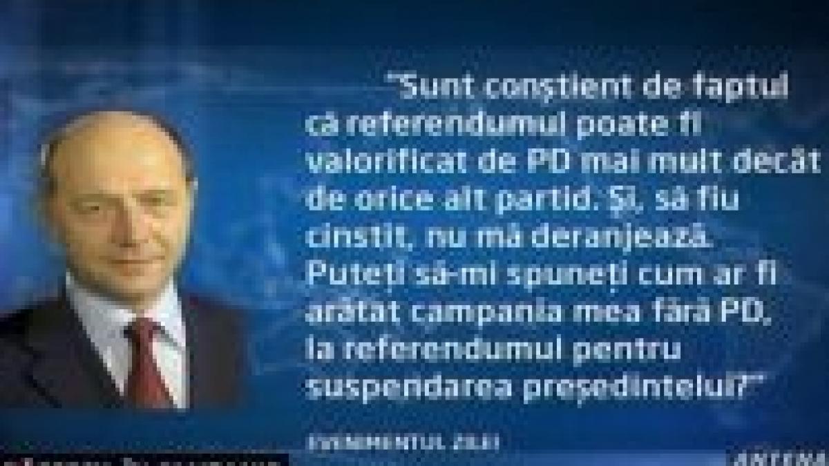 Băsescu: nu cred că PD a fost un susţinător al uninominalului