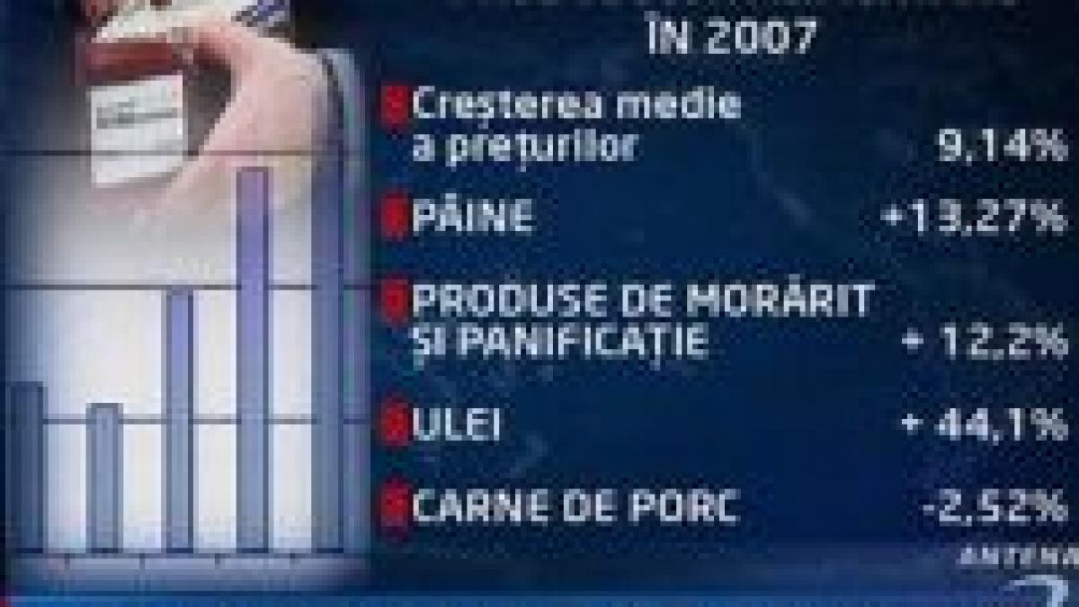 BILANŢ 2007. Inflaţia a urcat la 6,57 %, iar majorările au fost de circa 9%