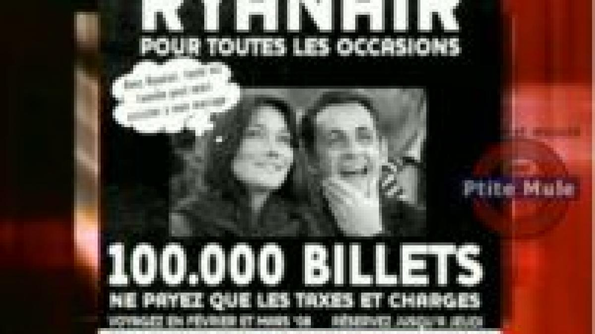 Ryanair, acuzată că a folosit imaginea lui Sarkozy pentru publicitate