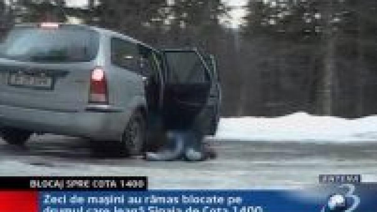 Poleiul a provocat panică pe drumul dintre Sinaia şi Cota 1400 <font color=red>(VIDEO)</font>