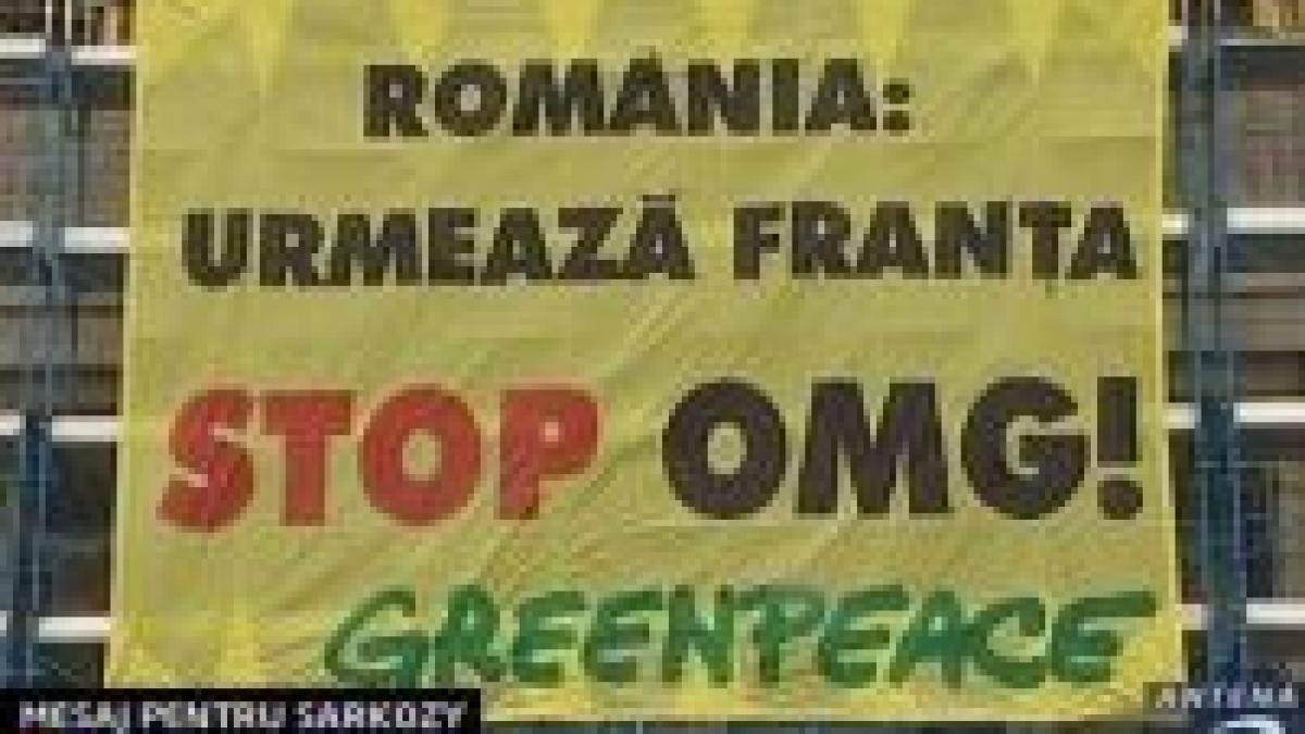 Protest la venirea lui Sarkozy, faţă de comercializarea organismelor modificate genetic