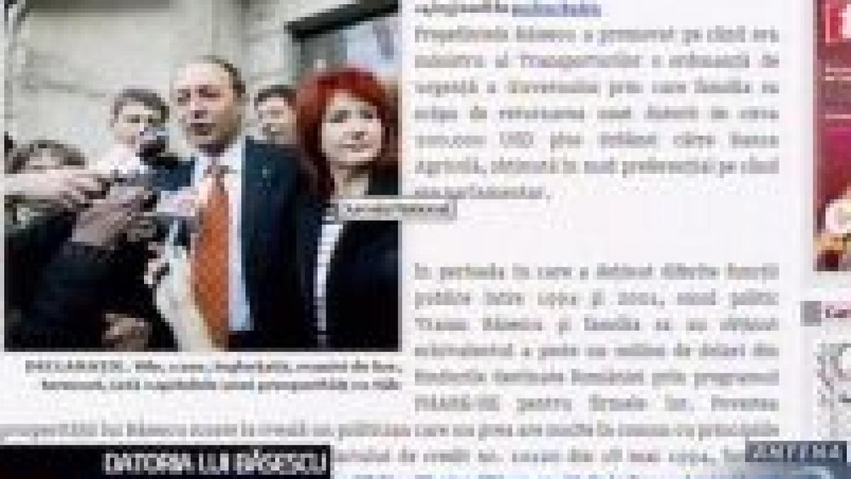 Băsescu şi-a anulat datoriile către bănci, pe vremea când era ministru al Transporturilor