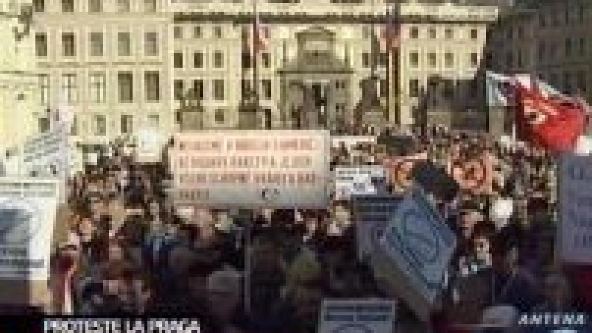 Praga. 2.000 de oameni au protestat faţă de amplasarea în Cehia a scutului anti-rachetă