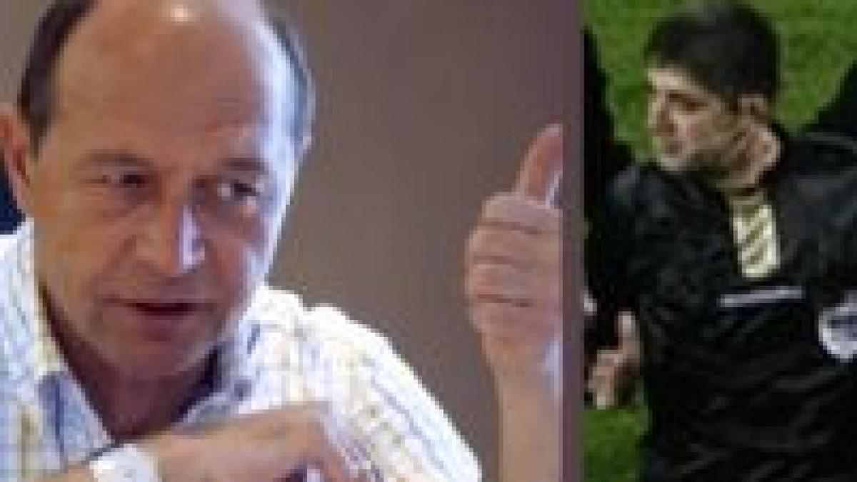 Băsescu despre derby-ul Rapid-Steaua: sunt sută la sută de acord cu decizia arbitrului