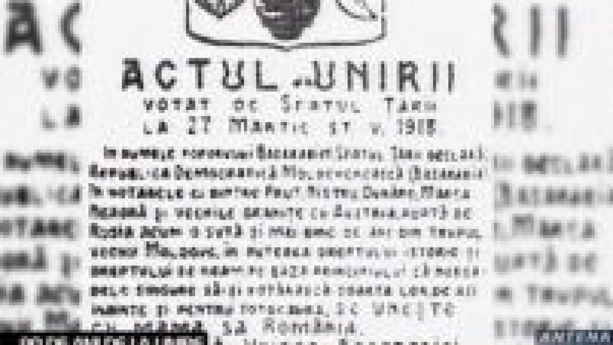 Zi istorică. 90 de ani de la Unirea Basarabiei cu România