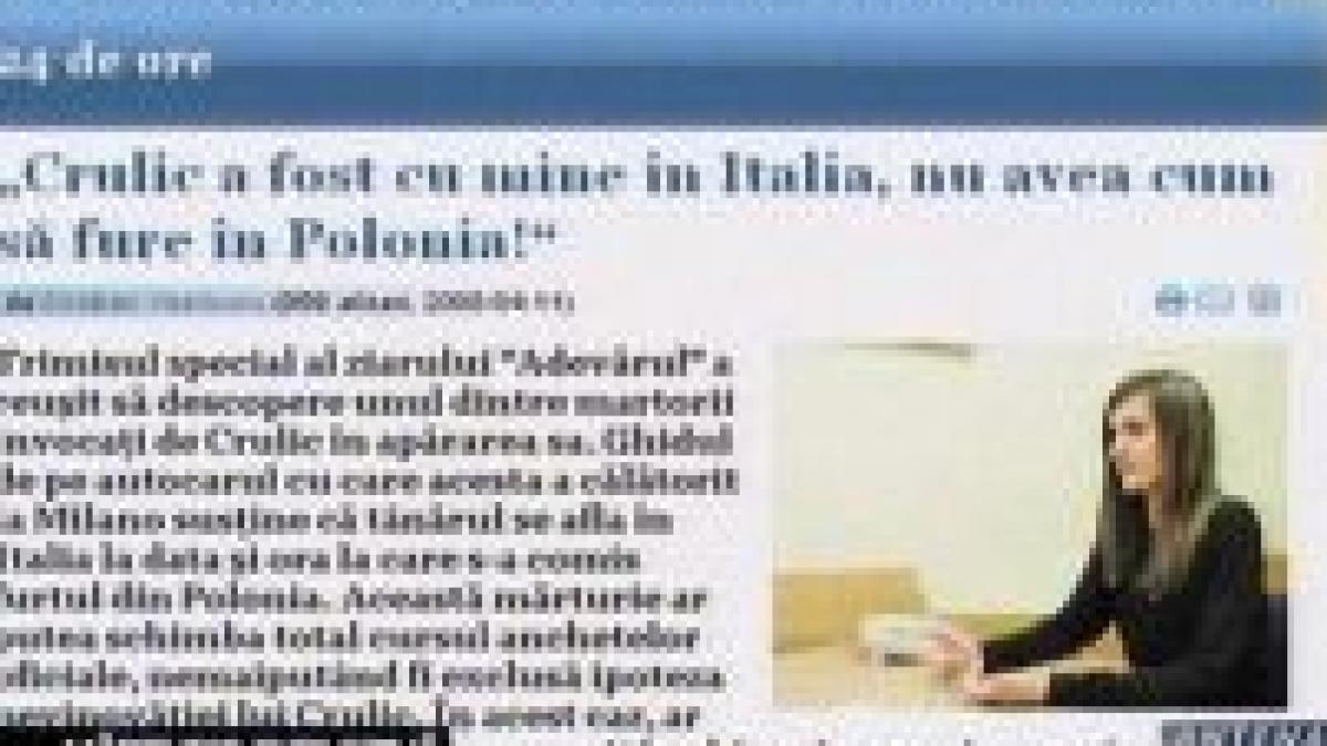 Mărturie explozivă: Claudiu Crulic se afla în Italia când s-a comis furtul din Polonia