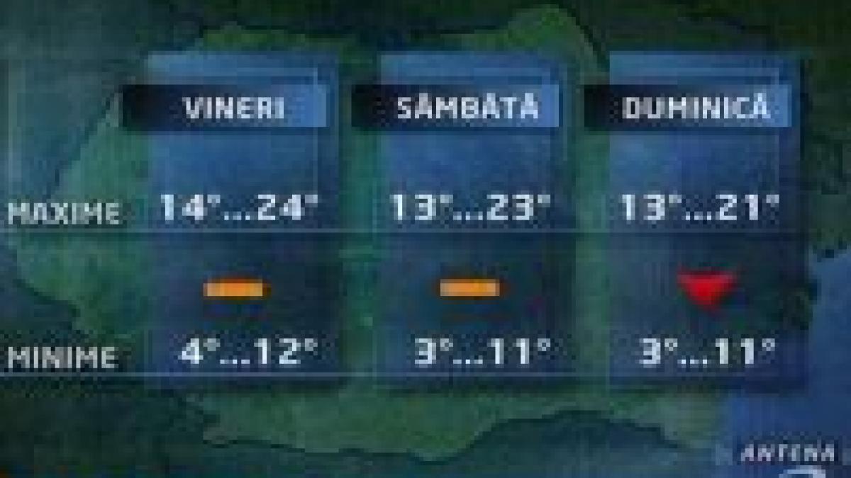 <font color=red>Prognoza meteo de weekend:</font> Vreme instabilă la mare şi la munte