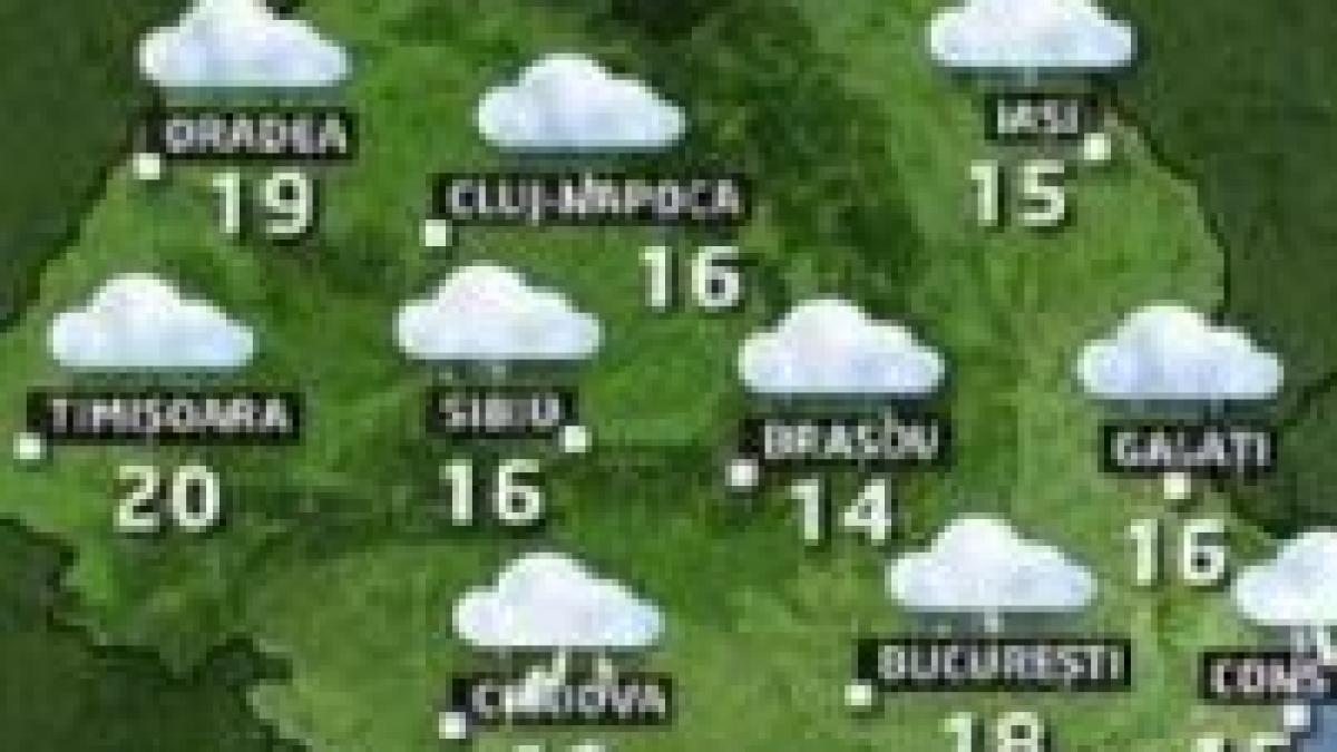 <font color=red>Prognoză meteo pentru weekend:</font> Ploi şi vreme răcoroasă