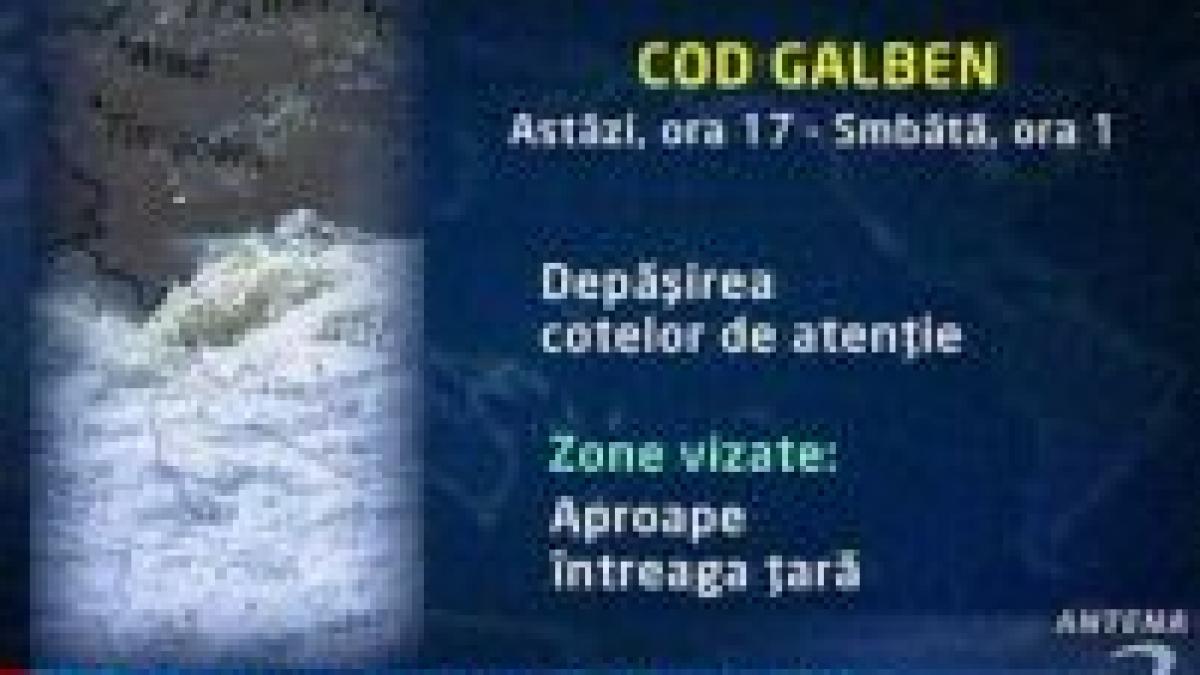 Hidrologii au emis o avertizare de cod galben de inundaţii