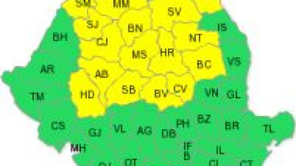 Cod galben de inundaţii în Maramureş, Transilvania şi nordul Moldovei