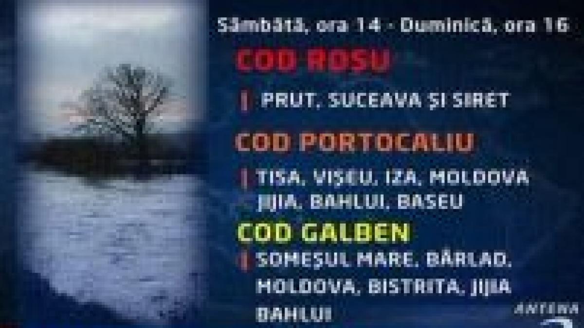 Avertizare cod roşu prelungită pe Siret şi Suceava şi extinsă pentru râul Prut