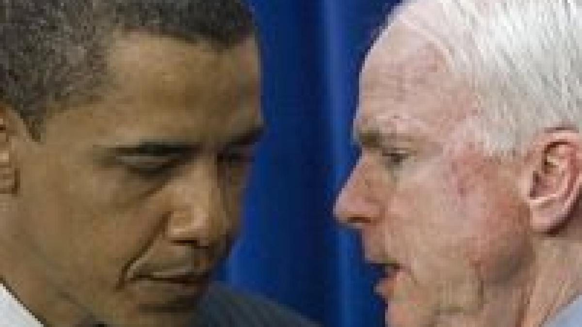 SUA. McCain s-a apropiat de Obama în sondaje, graţie clipurilor electorale negative