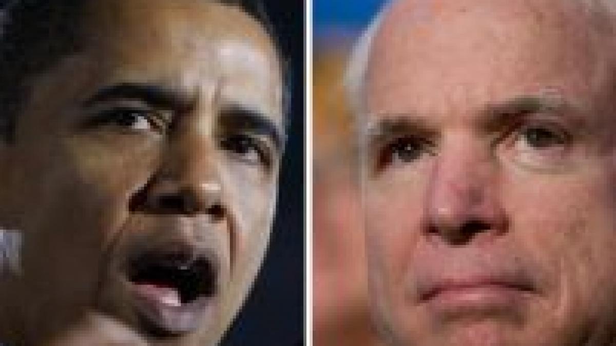 Sondaj: Diferenţa dintre McCain şi Obama se reduce la câteva procente