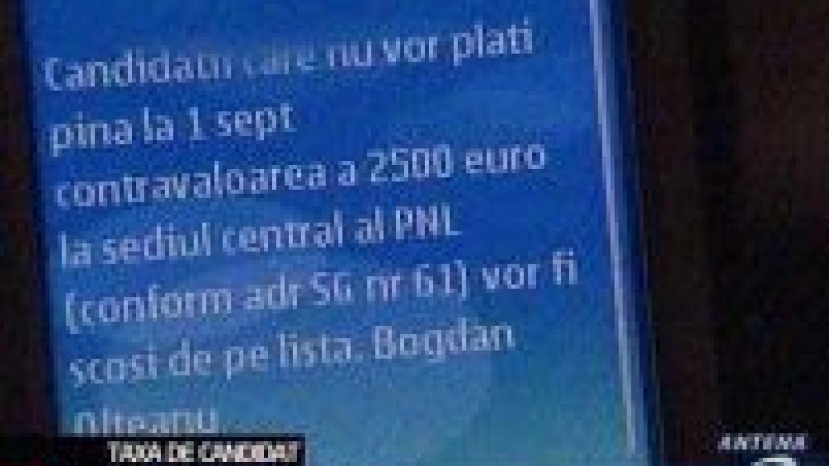 Ameninţări prin SMS pentru liberalii care nu plătesc 2.500 de euro, taxă de participare la alegeri