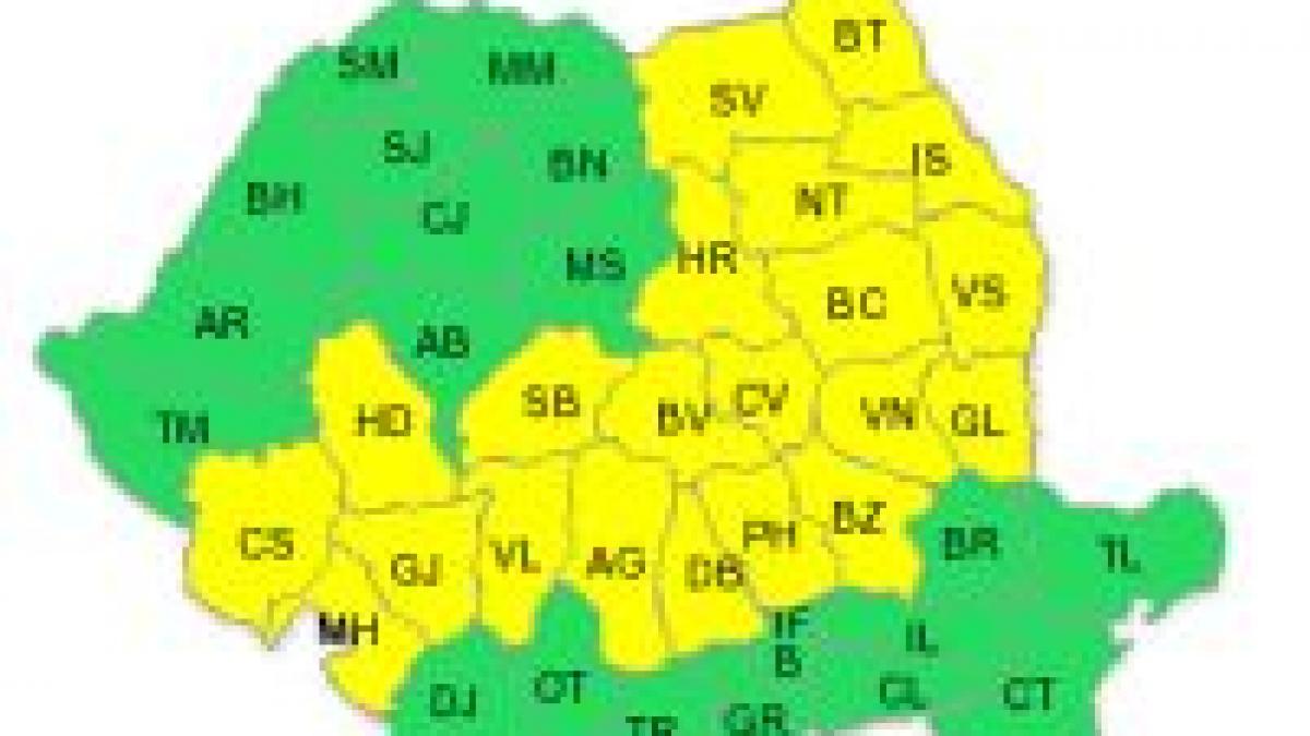 Vin ploile. Atenţionare cod galben pentru 21 de judeţe şi mai multe râuri din ţară