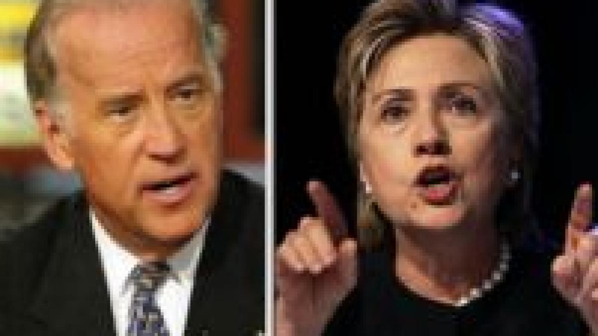 Hillary Clinton l-ar putea înlocui pe Joe Biden în cursa pentru vicepreşedinţia SUA