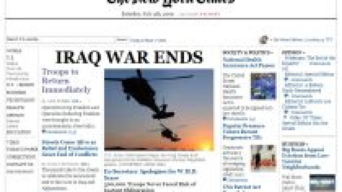 Se retrag trupele americane din Irak, a anunţat ediţia falsă a New York Times