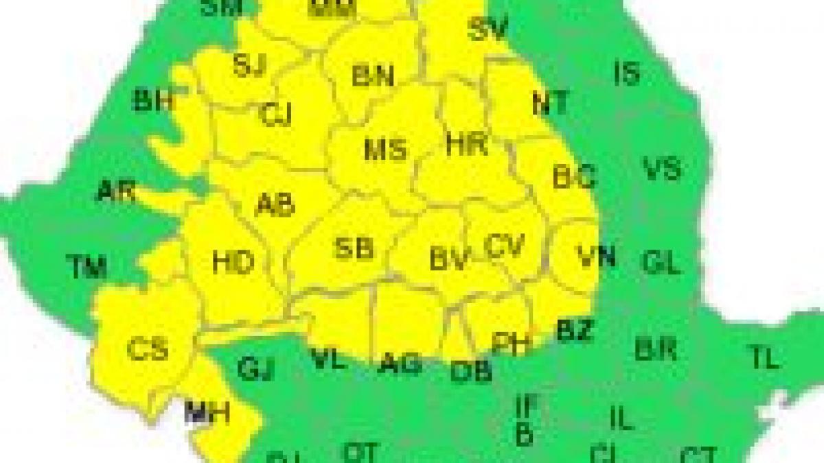 Atenţionare meteo cod galben de vreme rece. Prognoza meteo de weekend