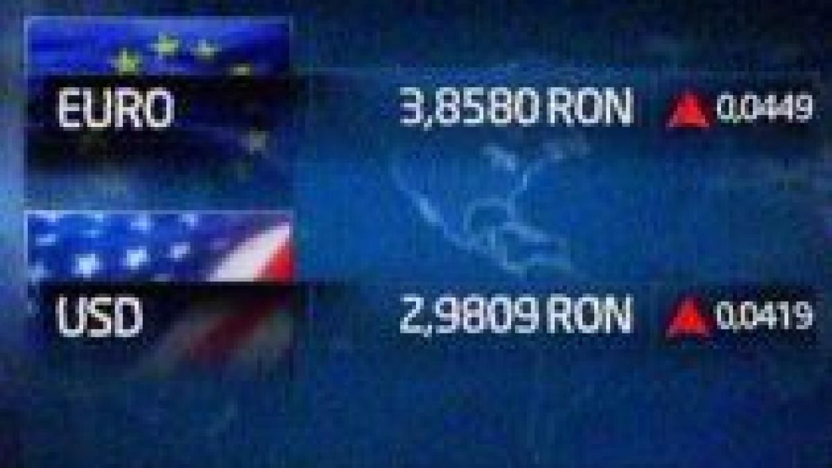 Leul se depreciază faţă de moneda europeană. Euro, cotat la 3,858 lei