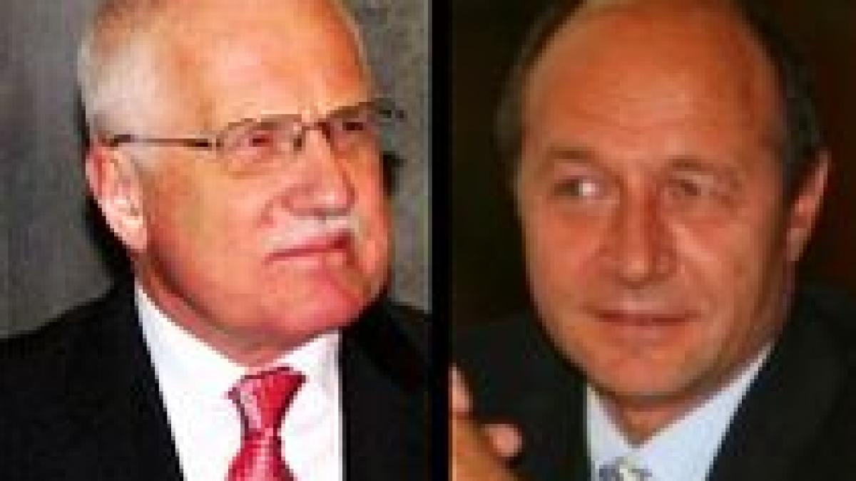 Traian Băsescu se întâlneşte la Cotroceni cu omologul său ceh, Vaclav Klaus