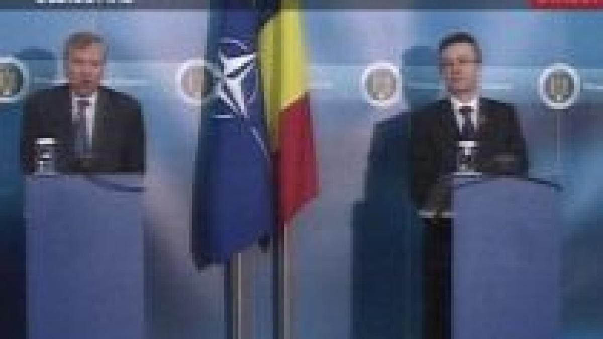 Cristian Diaconescu l-a primit pe Secretarul general al NATO, în ultima vizită la Bucureşti (VIDEO)