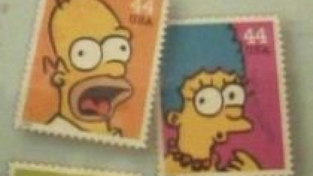 Familia Simpsons, pe cărţile poştale. Timbre cu simpaticele personaje, pe piaţa din SUA (VIDEO)