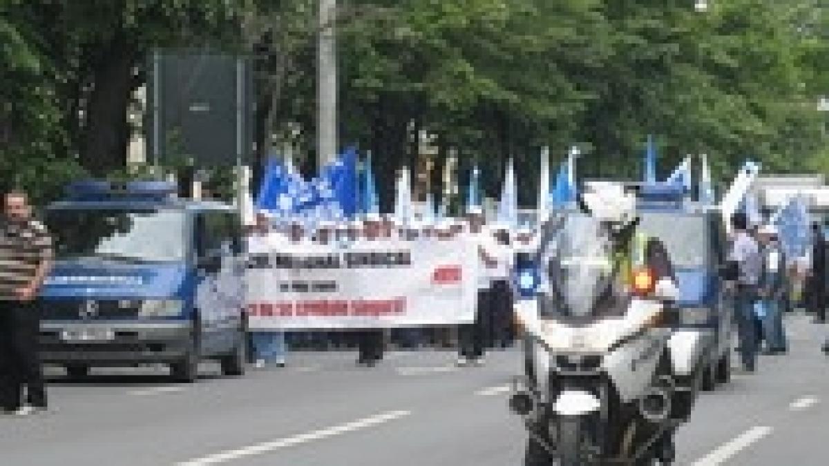 Protest al Blocului Naţional Sindical, cu Che Guevara pe umăr (FOTO)