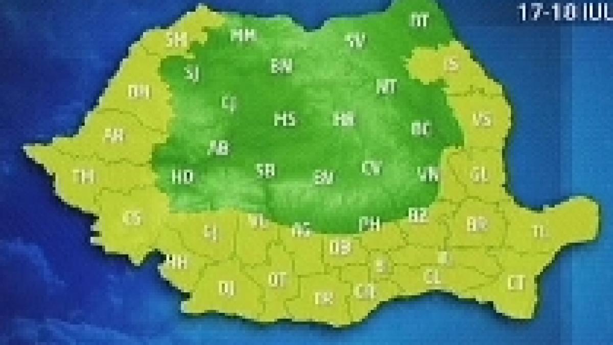 Vreme capricioasă. Cod galben de caniculă prelungit pentru şase judeţe şi ploi torenţiale