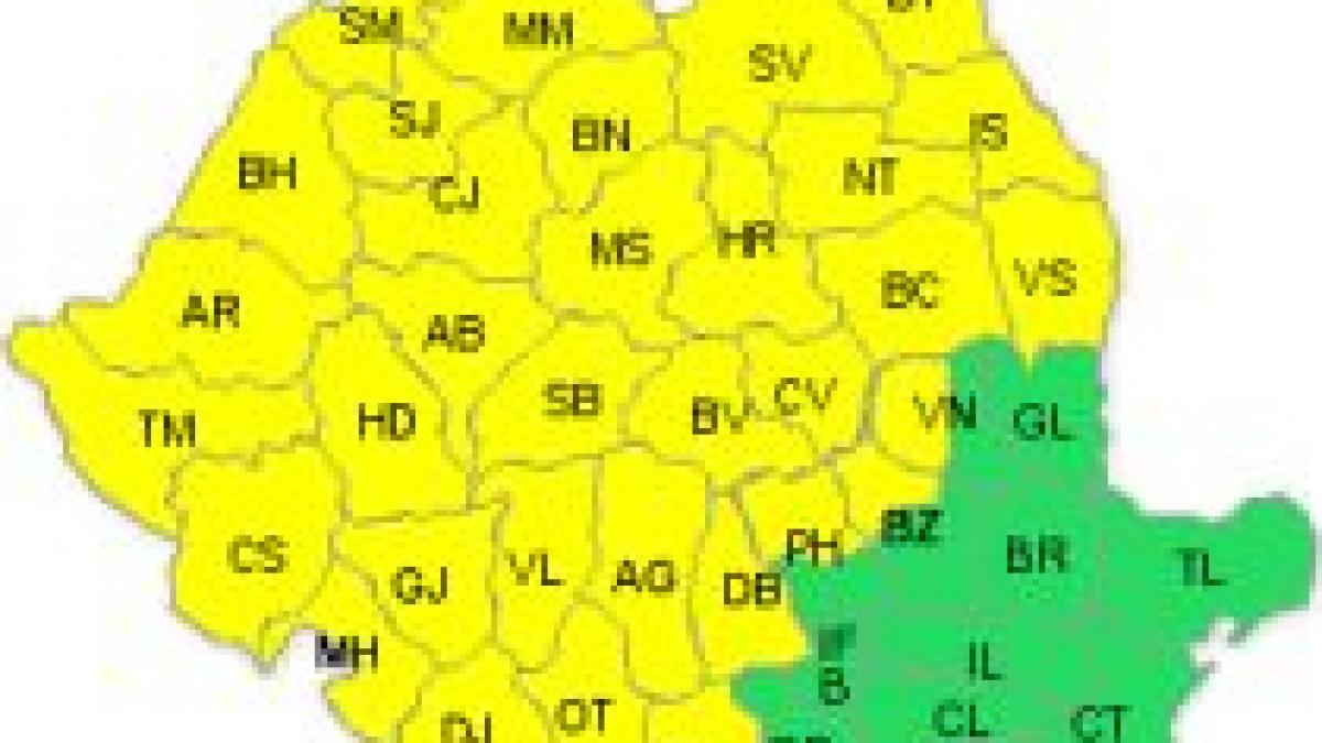 Cod Galben de ploi şi vijelii, în aproape toată ţara. Vezi prognoza meteo (VIDEO)