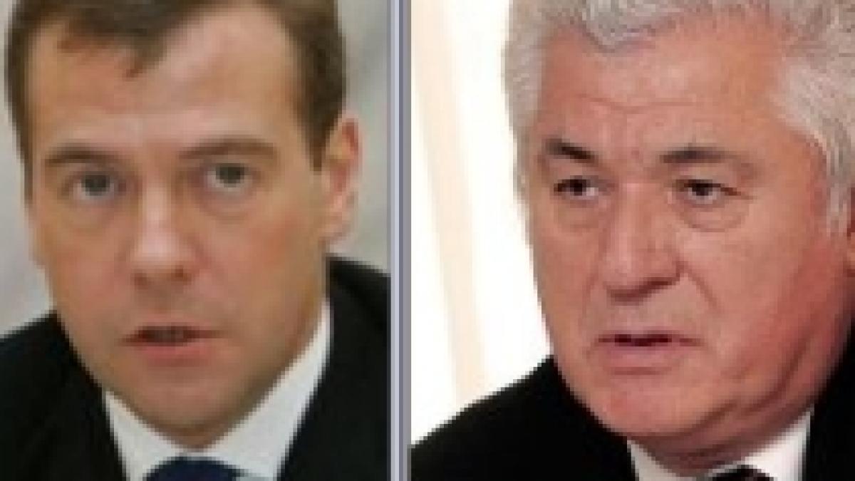 Întâlnire între Dmitri Medvedev şi Vladimir Voronin. Problemele regionale, printre temele abordate