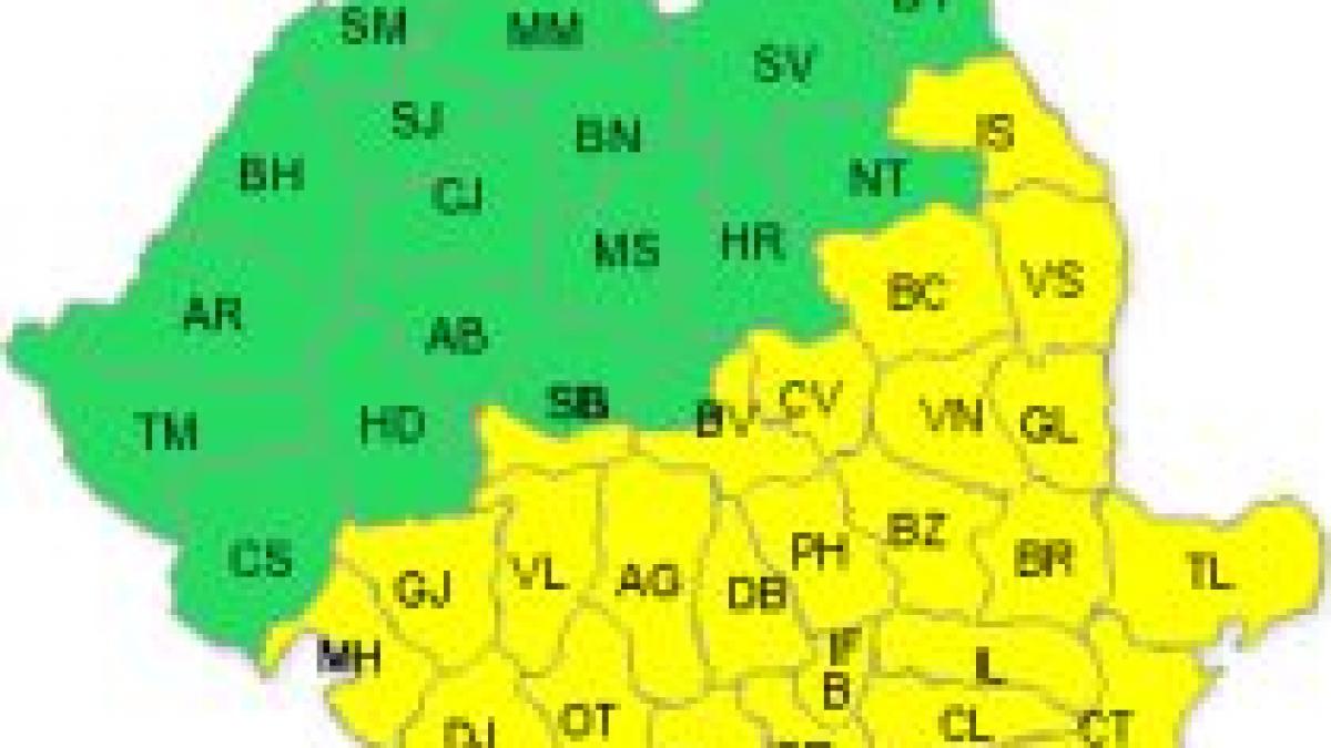 Codul Galben, actualizat: Şapte judeţe au ieşit de sub atenţionare. Vezi prognoza meteo 