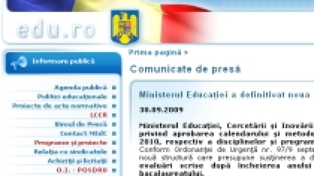 Cum se va defăşura Bacalaureatul în 2010. Vezi noua metodologie