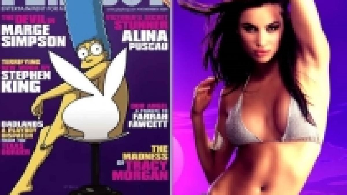 Modelul Alina Puşcău şi Marge Simpson, în Playboy (VIDEO)