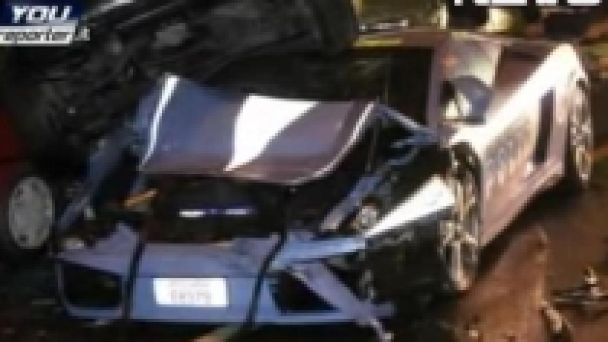 Poliţiştii italieni au făcut praf un Lamborghini de 165.000 de euro (VIDEO)