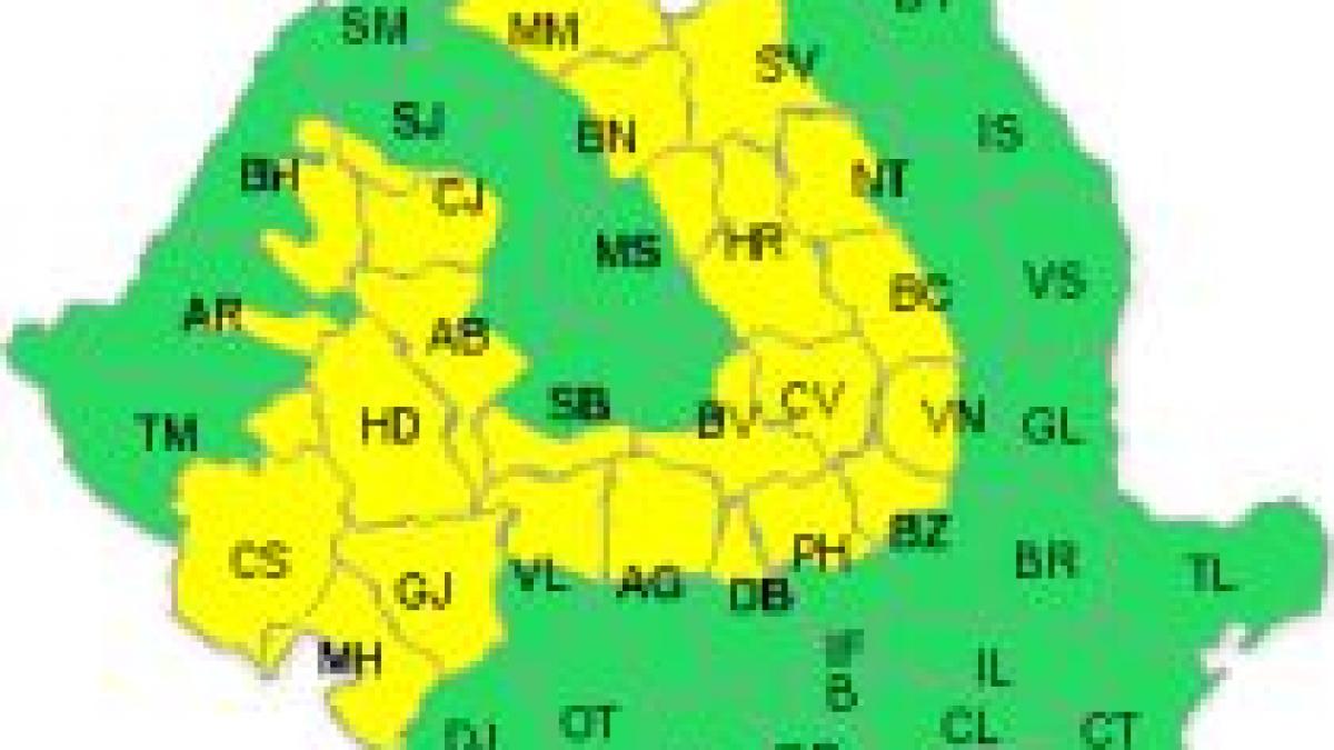 Cod galben de ninsori pentru sud-vestul ţării şi zona de munte. Vezi prognoza meteo 