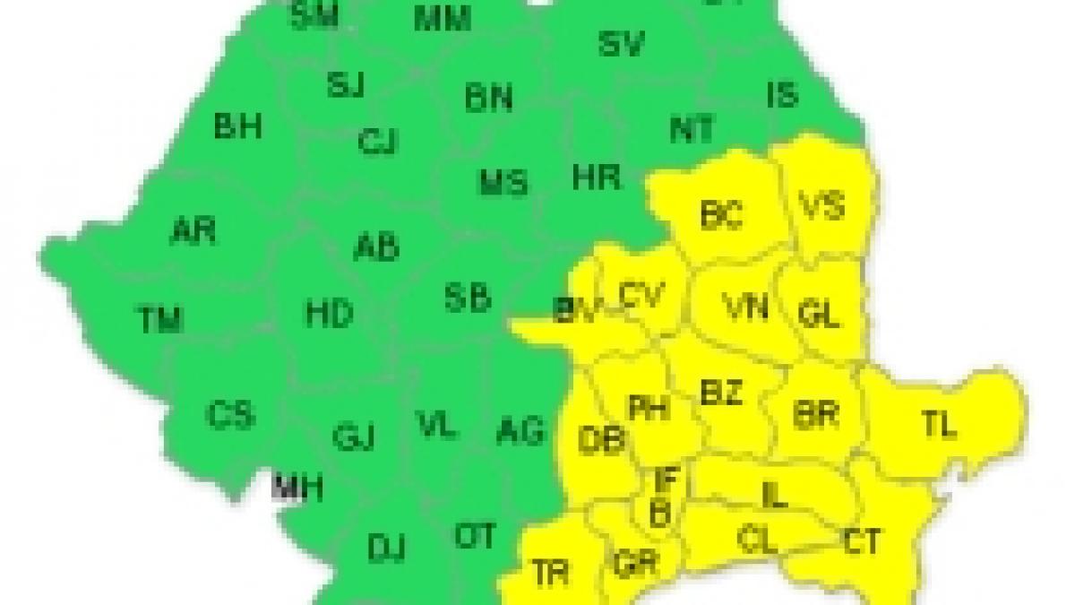 Cod galben de ninsori, în sud-estul ţării. Vezi prognoza meteo pentru următoarele trei zile (VIDEO)