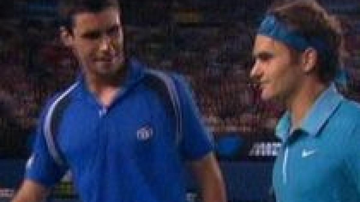 Roger Federer nu s-a încurcat cu Victor Hănescu. Românul a cedat meciul în trei seturi