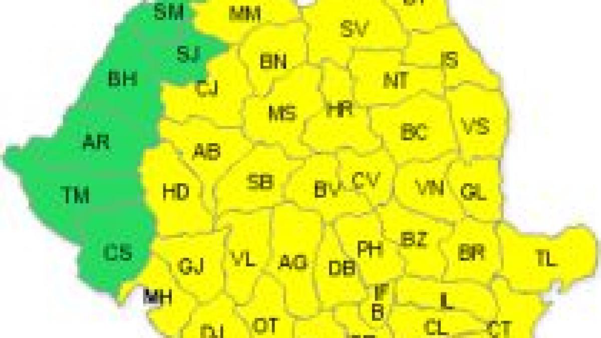 Cod Galben de ger, în 35 de judeţe. Vezi prognoza meteo pentru unul dintre cele mai reci weekend-uri 