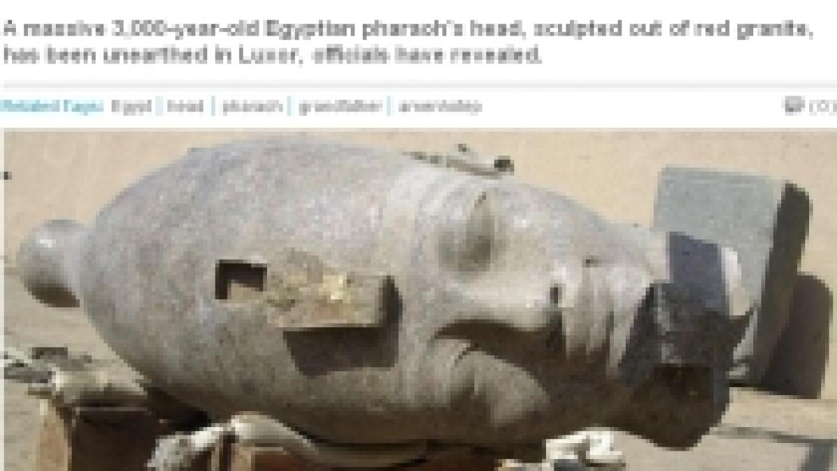 Importantă descoperire arheologică în Egipt: Capul lui Amenhotep al III-lea