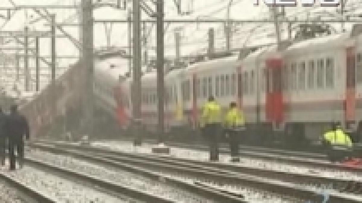 Belgia. Pericol de explozie, după ciocnirea unei locomotive cu un tren