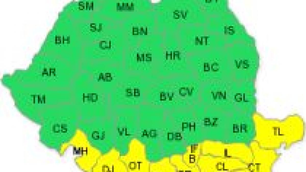 Cod galben de viscol în zece judeţe din sudul ţării şi în Bucureşti. Vezi prognoza meteo